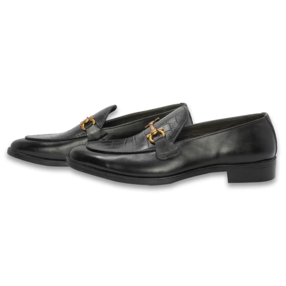 Croc Texture Chain Loafer - Image 2